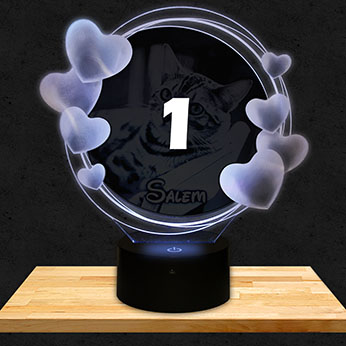 Lampe Personnalisée Rond Coeurs