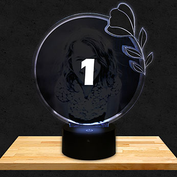 Lampe Personnalisée Rond Fleur