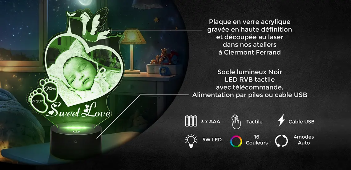 Lampe Veilleuse Personnalisée enfant