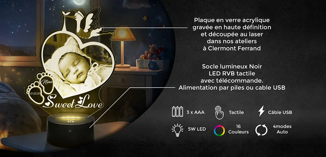 Lampe Veilleuse Personnalisée enfant