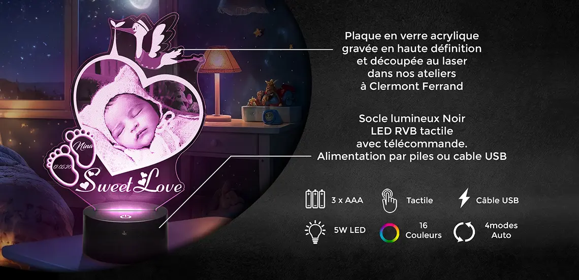 Lampe Veilleuse Personnalisée enfant