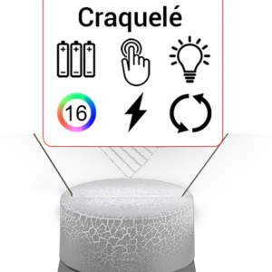 socle lampe craquelé