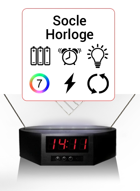 socle lampe horloge